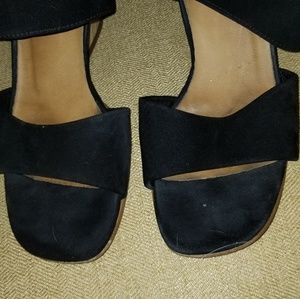 Black suede sandals